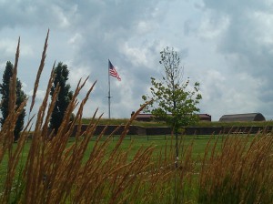 The Star Spangled Banner in the Distance at Fort McHenry
