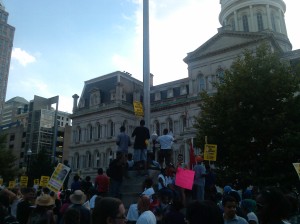 Protesters Gathered at City Hall