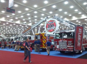 Fire Trucks on Display at the Baltimore Convention Center on Pratt Street