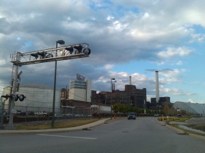 View of the Under Armour Plant at Key Highway E.