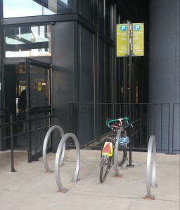 Bike Parked in Racks at 601 N. Caroline Street